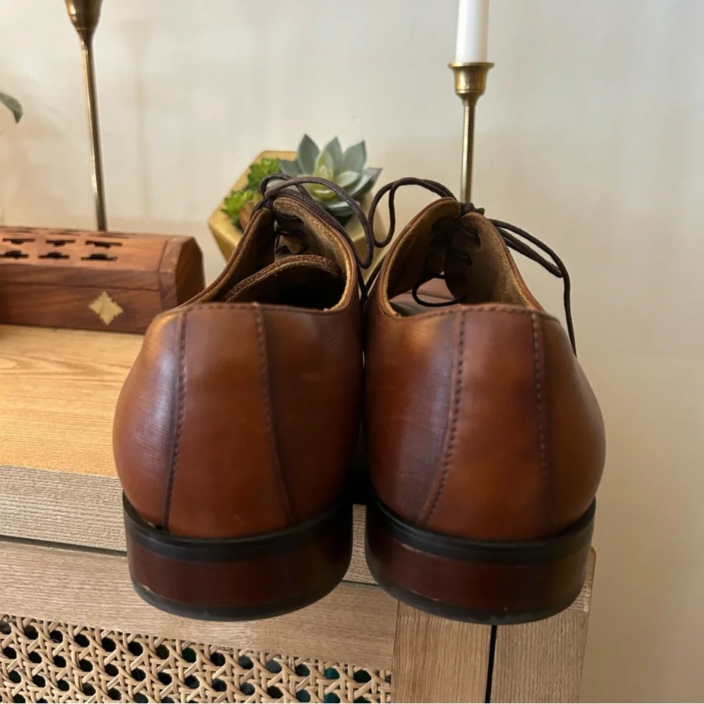 Florsheim Men’s Leather Angelo Cap Toe Oxfords Dress Shoes Cognac Brown Size 11D